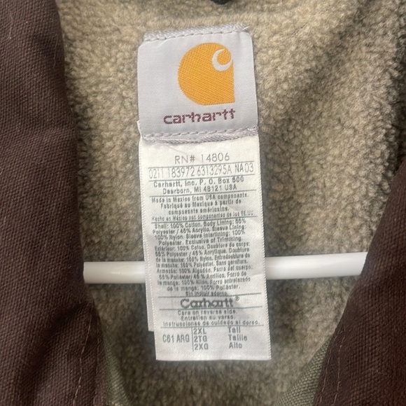 Carhartt  RN #14806 Green Coat Jacket Size 2XL Tall cotton Duck - Picture 11 of 16